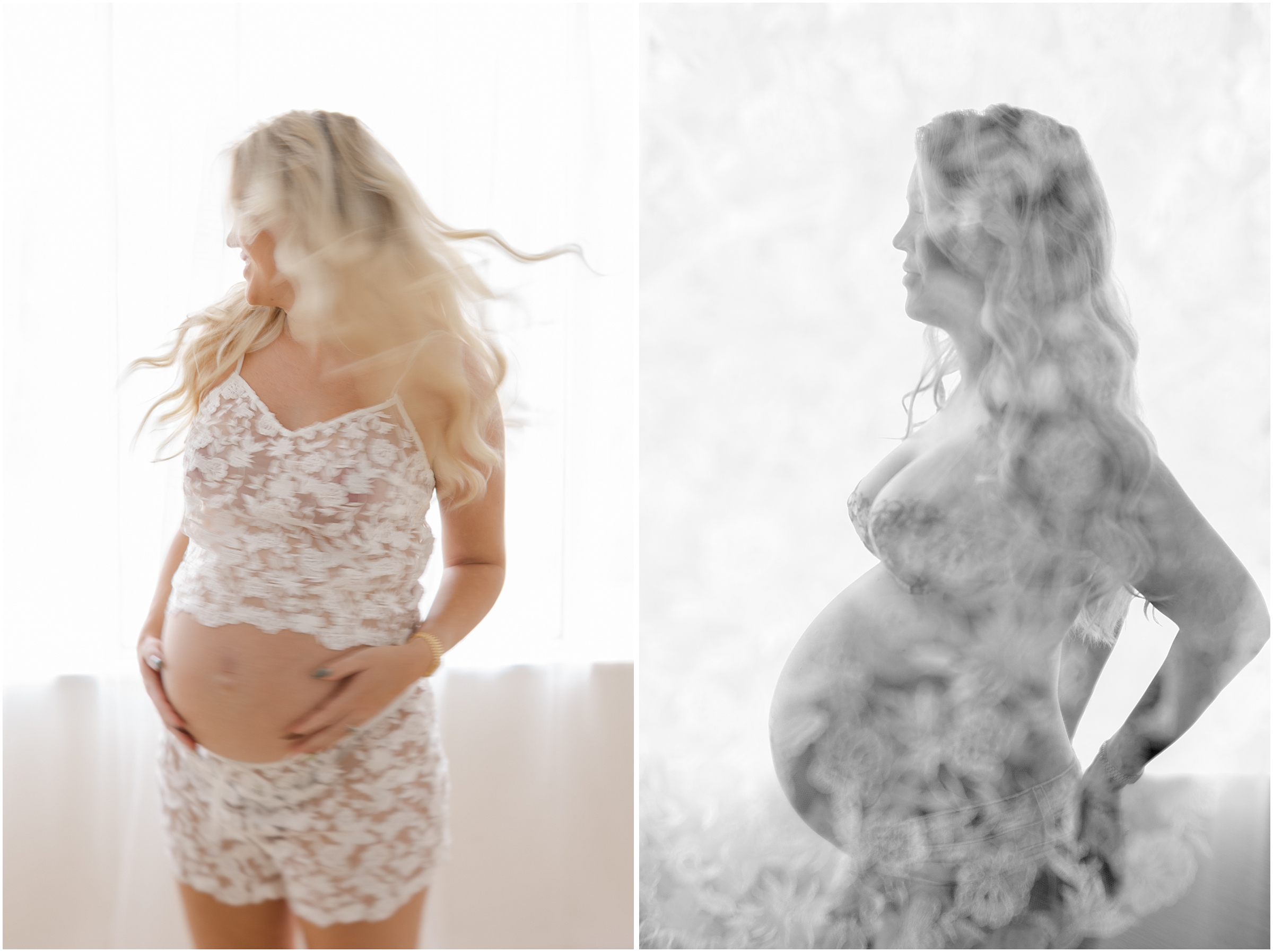 maternity photographer in raleigh christy johnson photography blond pregnant woman swings her hair