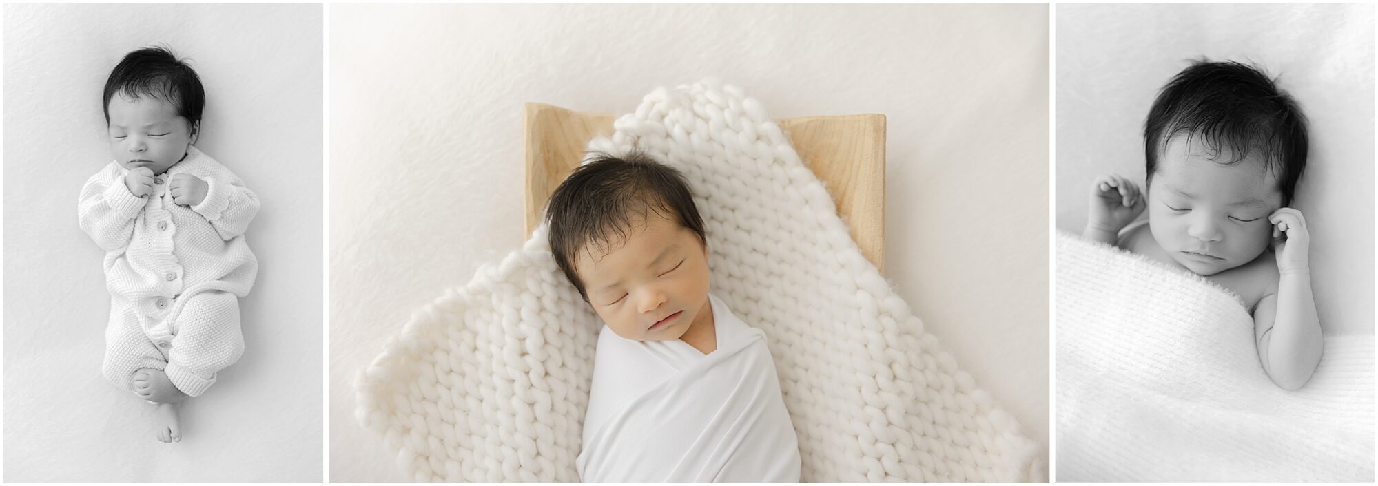 newborn baby girl with her loving parents at her newborn photo session with christy johnson photography