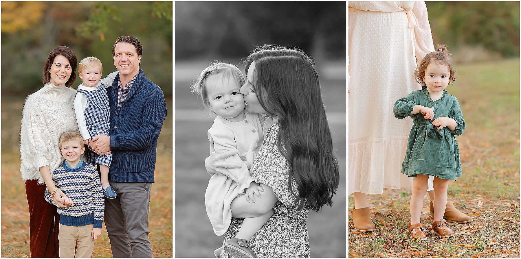 families play and connect during their fall family mini session in raleigh nc