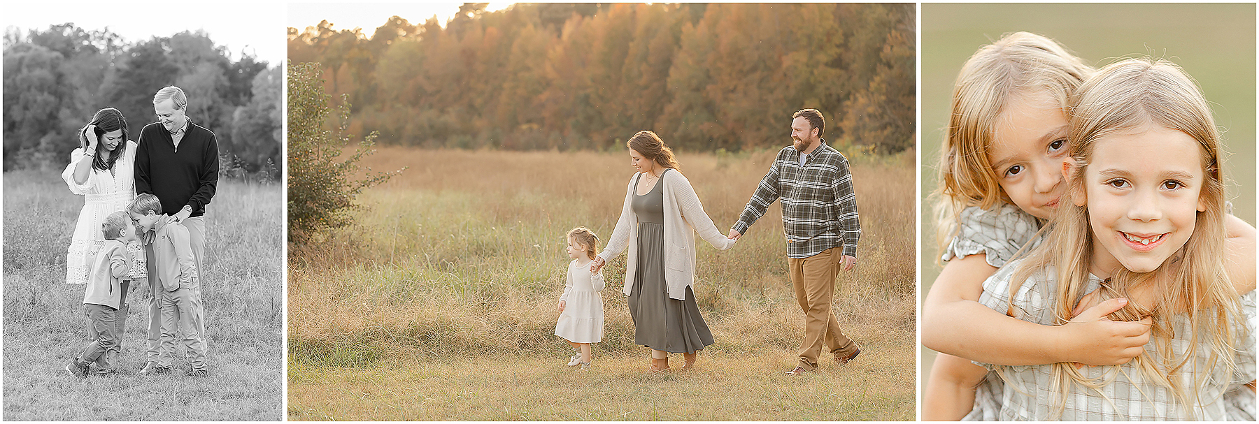 families play and connect during their fall family mini session in raleigh nc