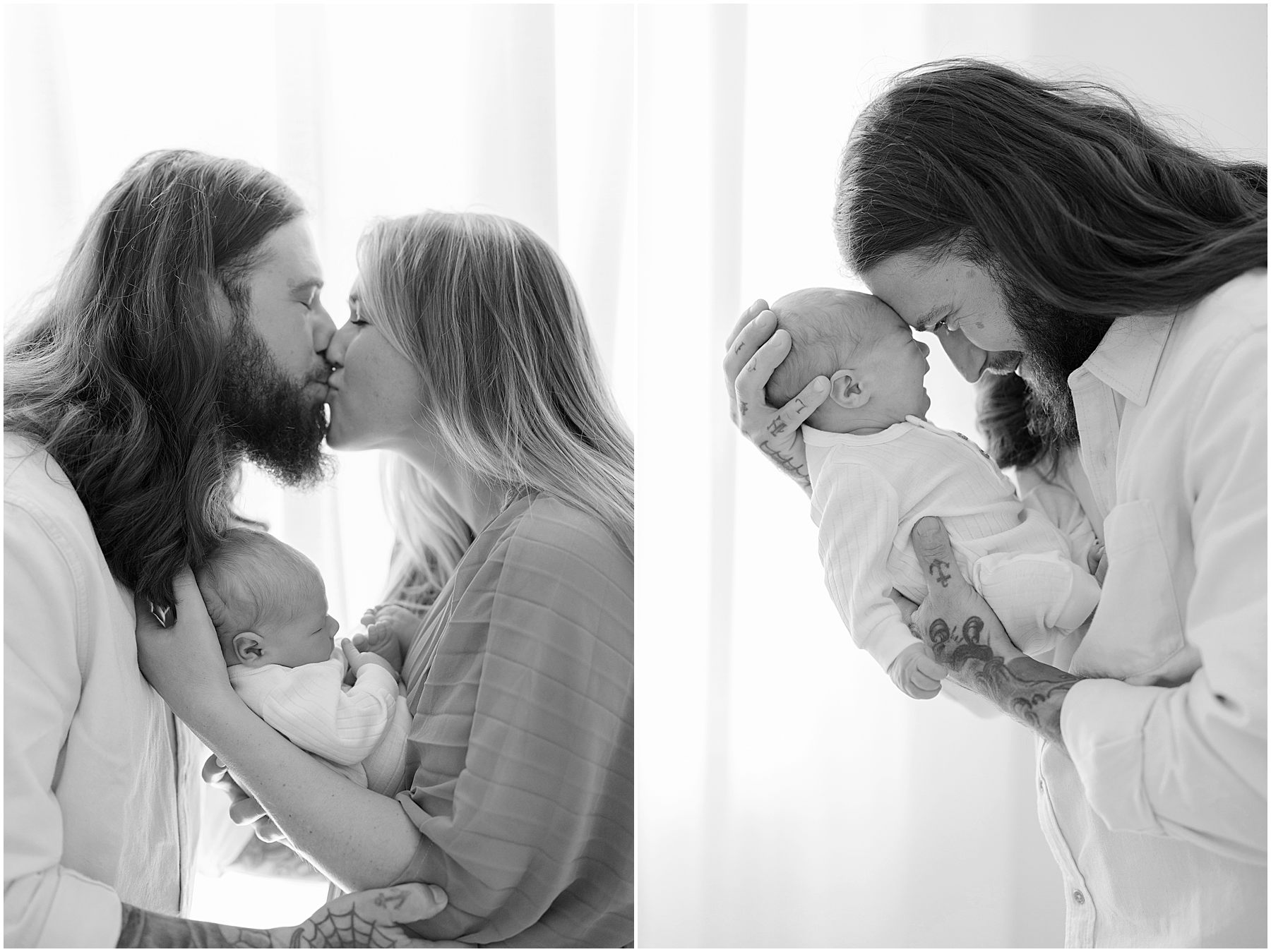 A couple cradles their baby during a full-service newborn photography experience in raleigh nc by christy johnson photography