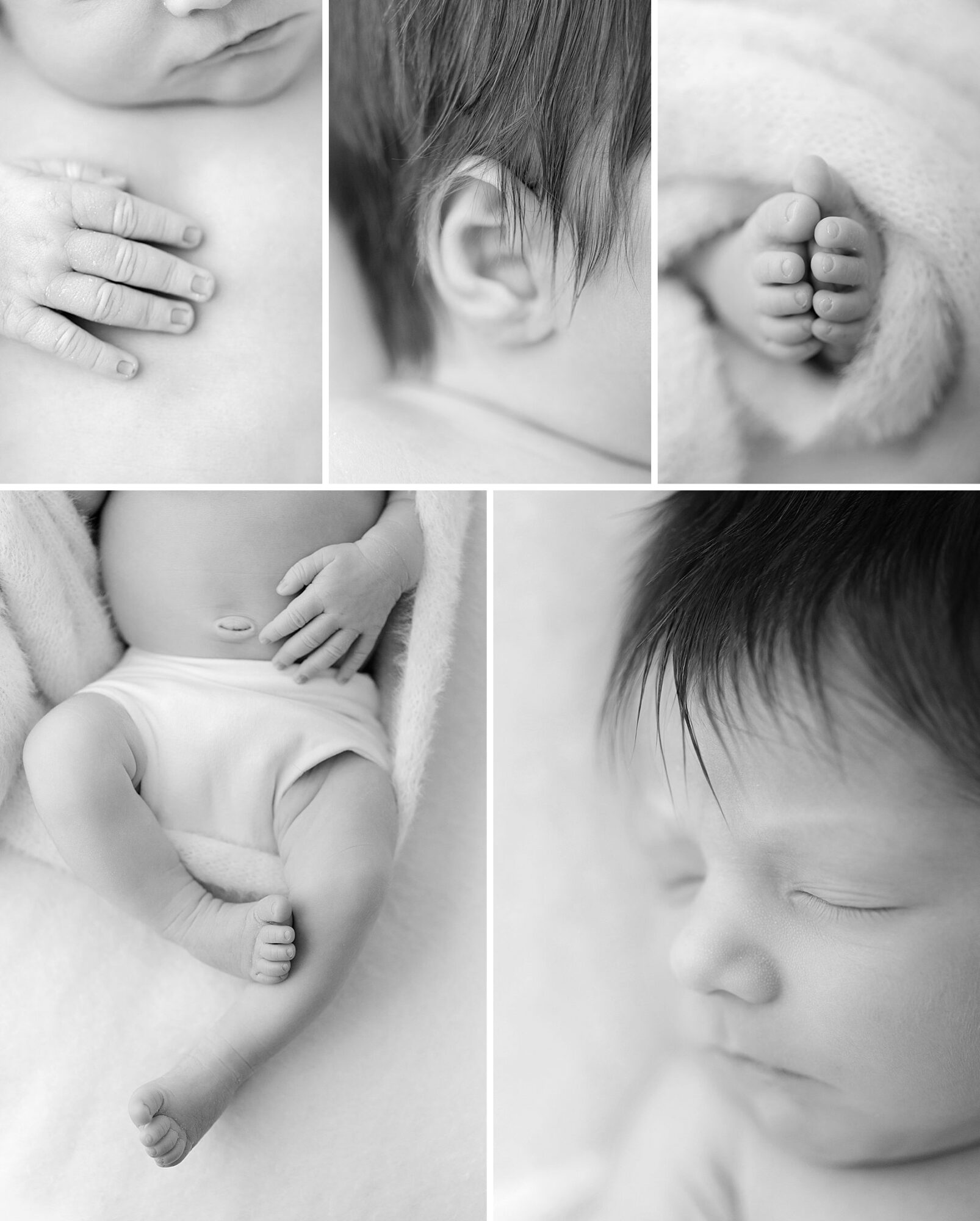 Tiny details of a newborn baby, including fingers and toes during a newborn photo session with Christy Johnson Photography